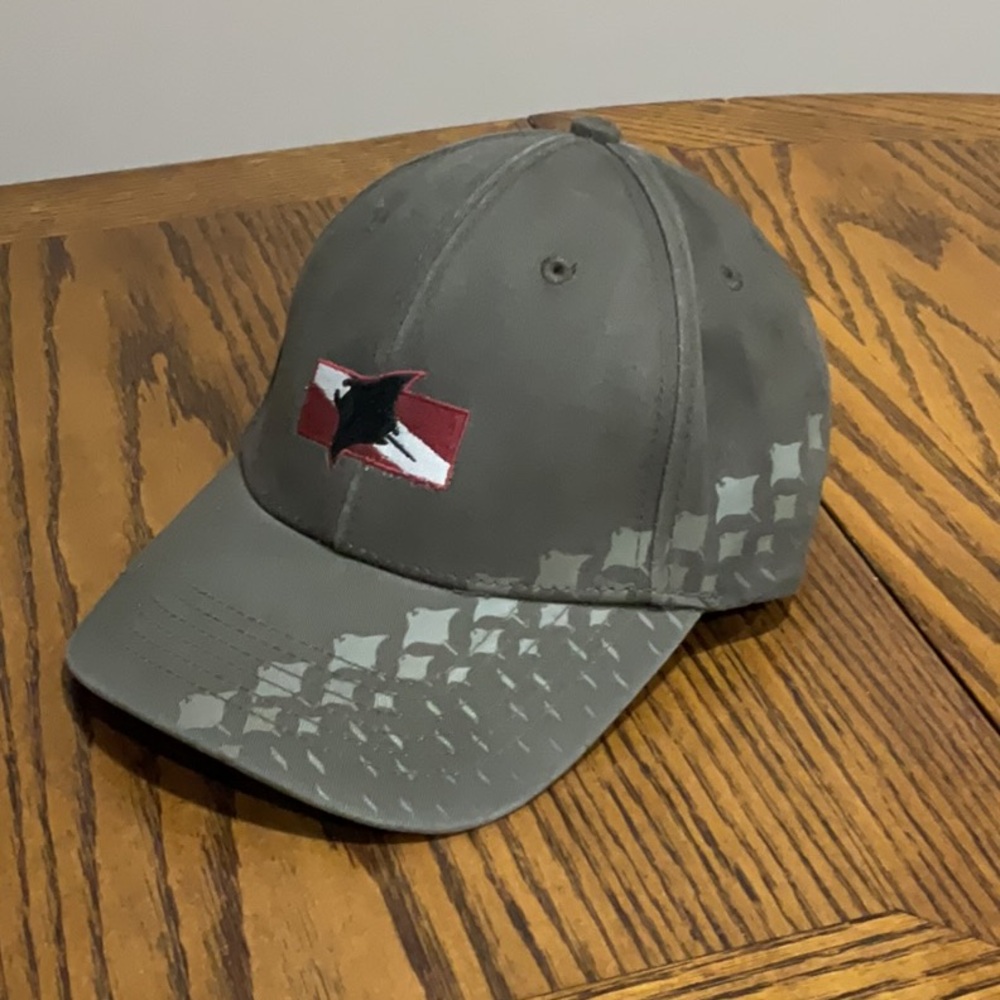 Gray/Brown Baseball Cap/Hat with Embroidered Stingray Design Kona, Hawaii NWOT
